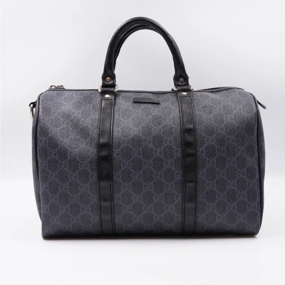 Gucci black coated canvas Boston bag